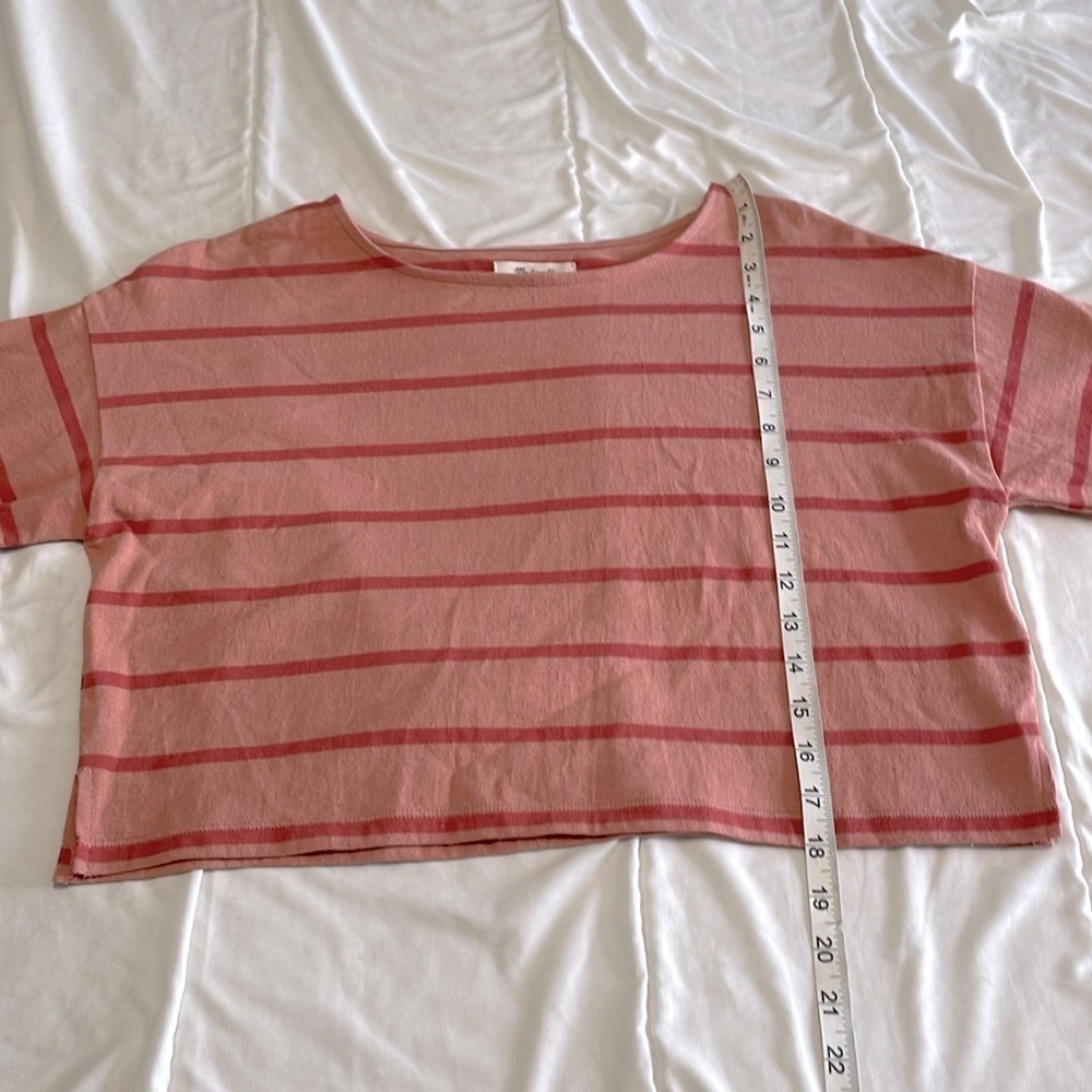 Madewell Supercrop Striped Long Sleeve Tee Size Small - Picture 6 of 7
